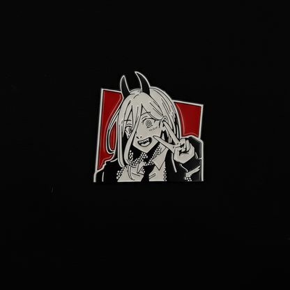 Chainsaw Man Power Black and White Pin