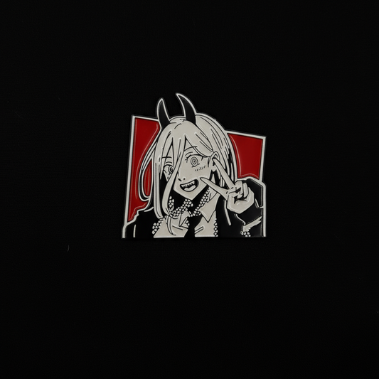 Chainsaw Man Power Black and White Pin