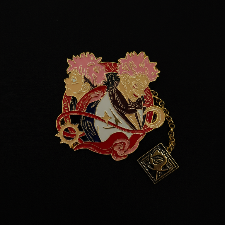 Jujutsu Kaizen Yuji X Sukuna Pin with Chain