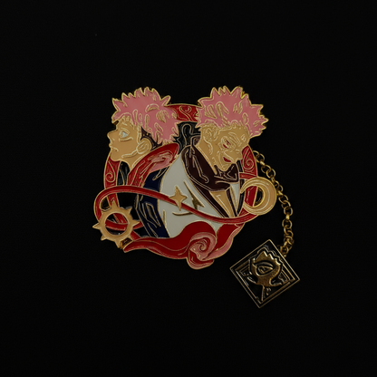 Jujutsu Kaizen Yuji X Sukuna Pin with Chain