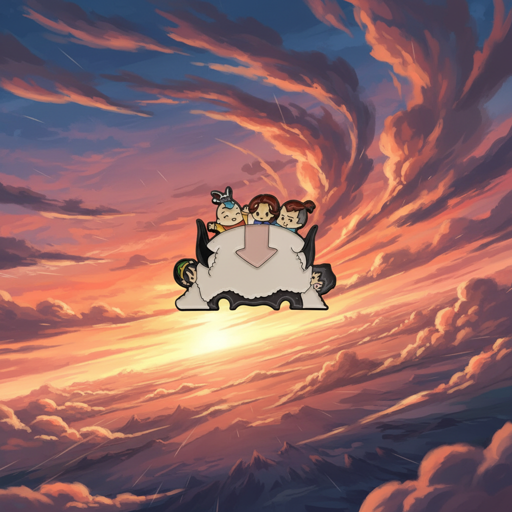 Avatar the Last Airbender Sleeping Appa and Gaang Pin