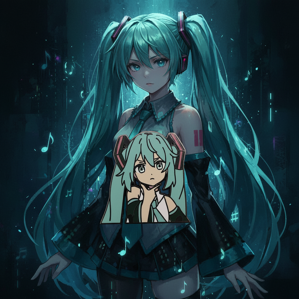 Hatsune Miku Thinking Miku Pin