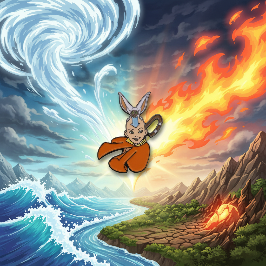 Avatar the Last Airbender Aang and Momo Pin