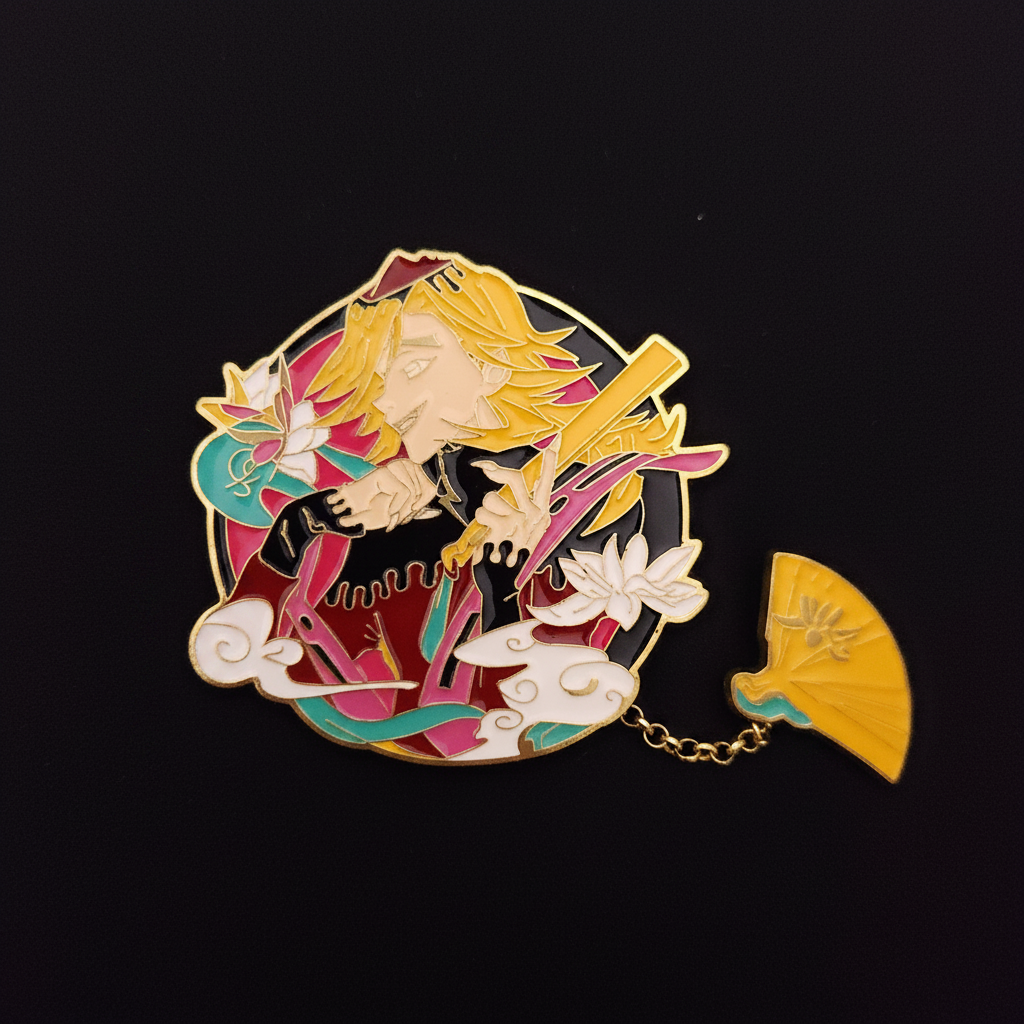 Demon Slayer Doma Pin With Chain