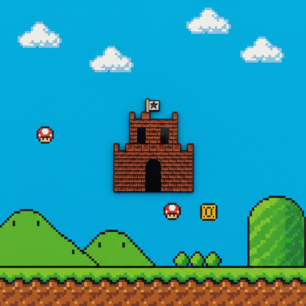 Super Mario Bros. 8-Bit Castle Pin