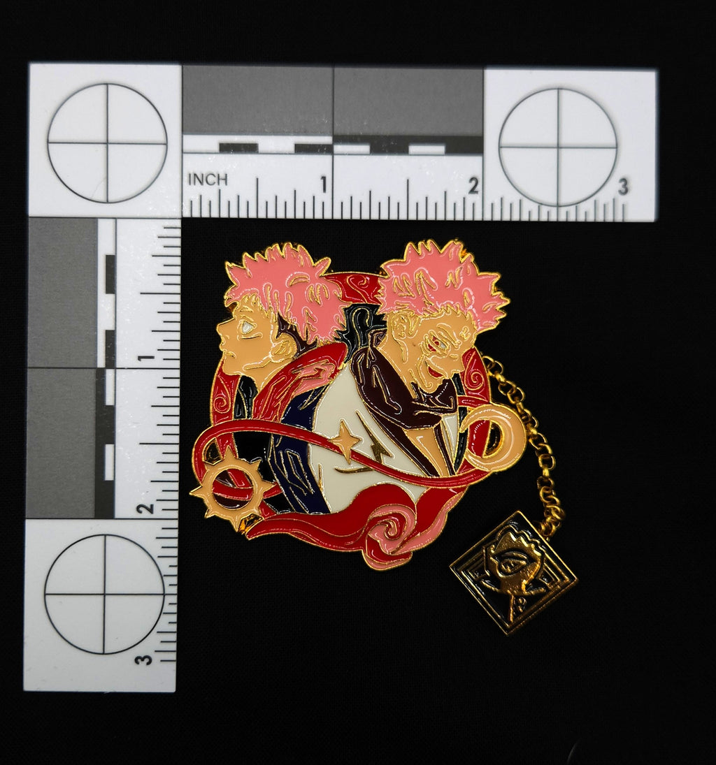 Jujutsu Kaizen Yuji X Sukuna Pin with Chain