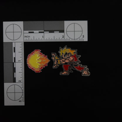 Street Fighter Ken Hadouken 8 Bit Pin