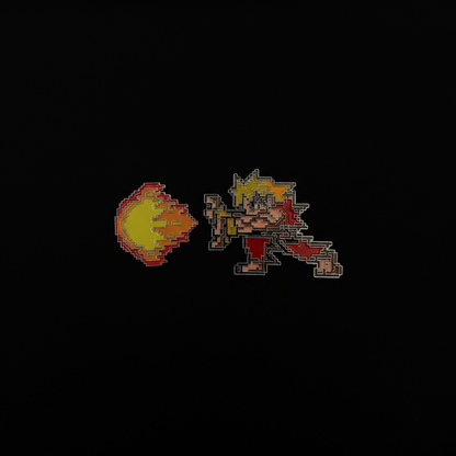 Street Fighter Ken Hadouken 8 Bit Pin
