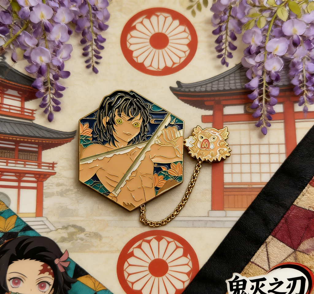 Demon Slayer Inosuke W/ Chain Pin