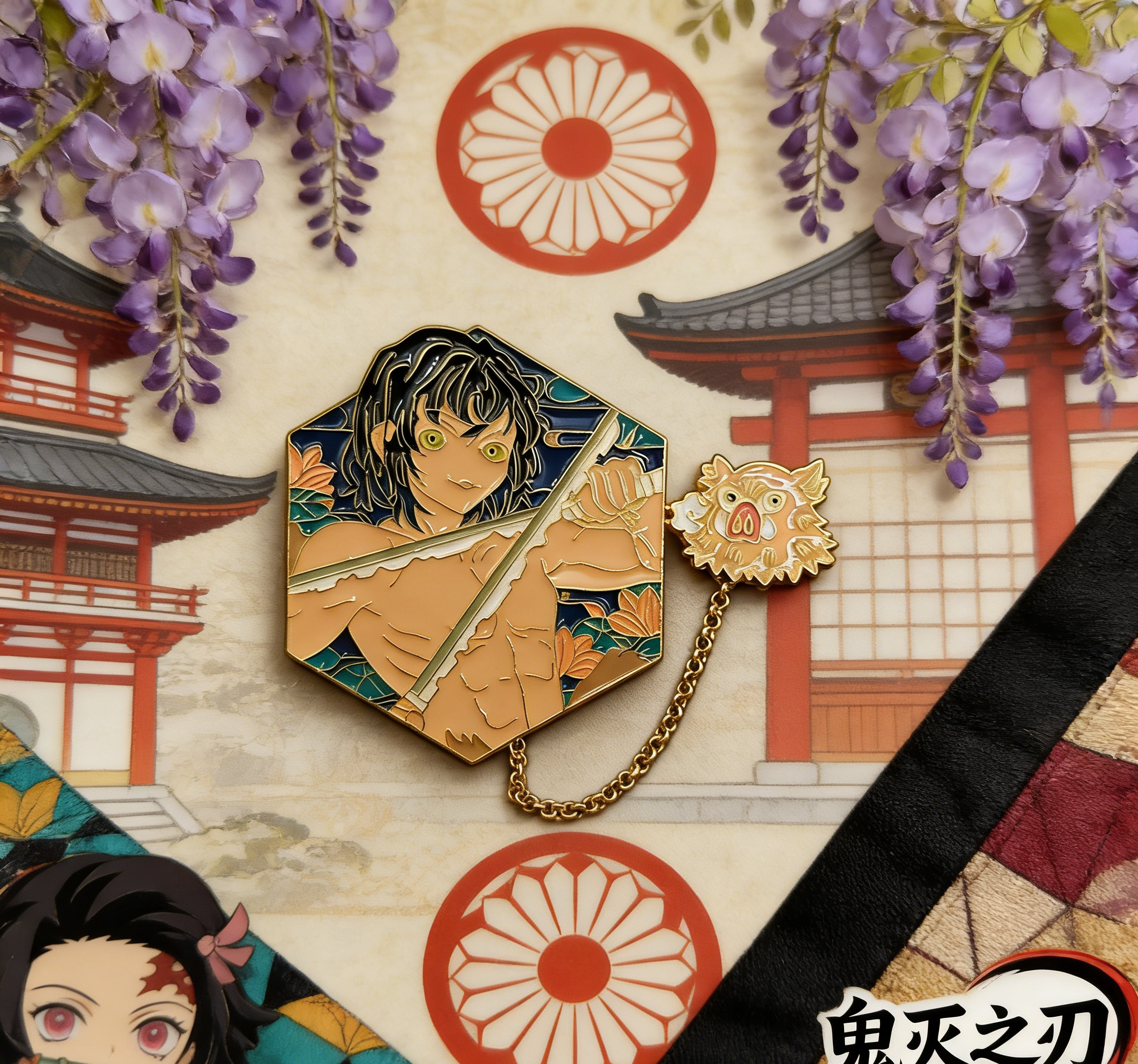 Demon Slayer Inosuke W/ Chain Pin