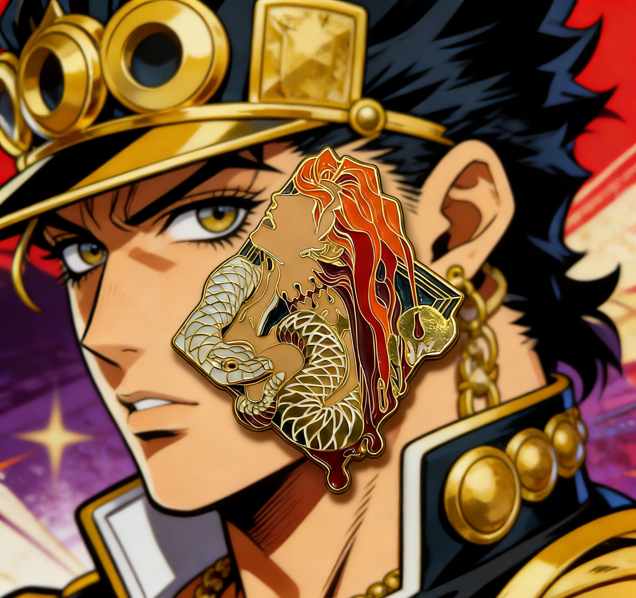 Jojo's Bizarre Adventure Jolyne With Snake Pin